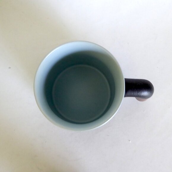 NEW WHENTEA BRAND BLACK GRANITE LIDDED TEA CUP MUG & STRAINER SET - Picture 7 of 14